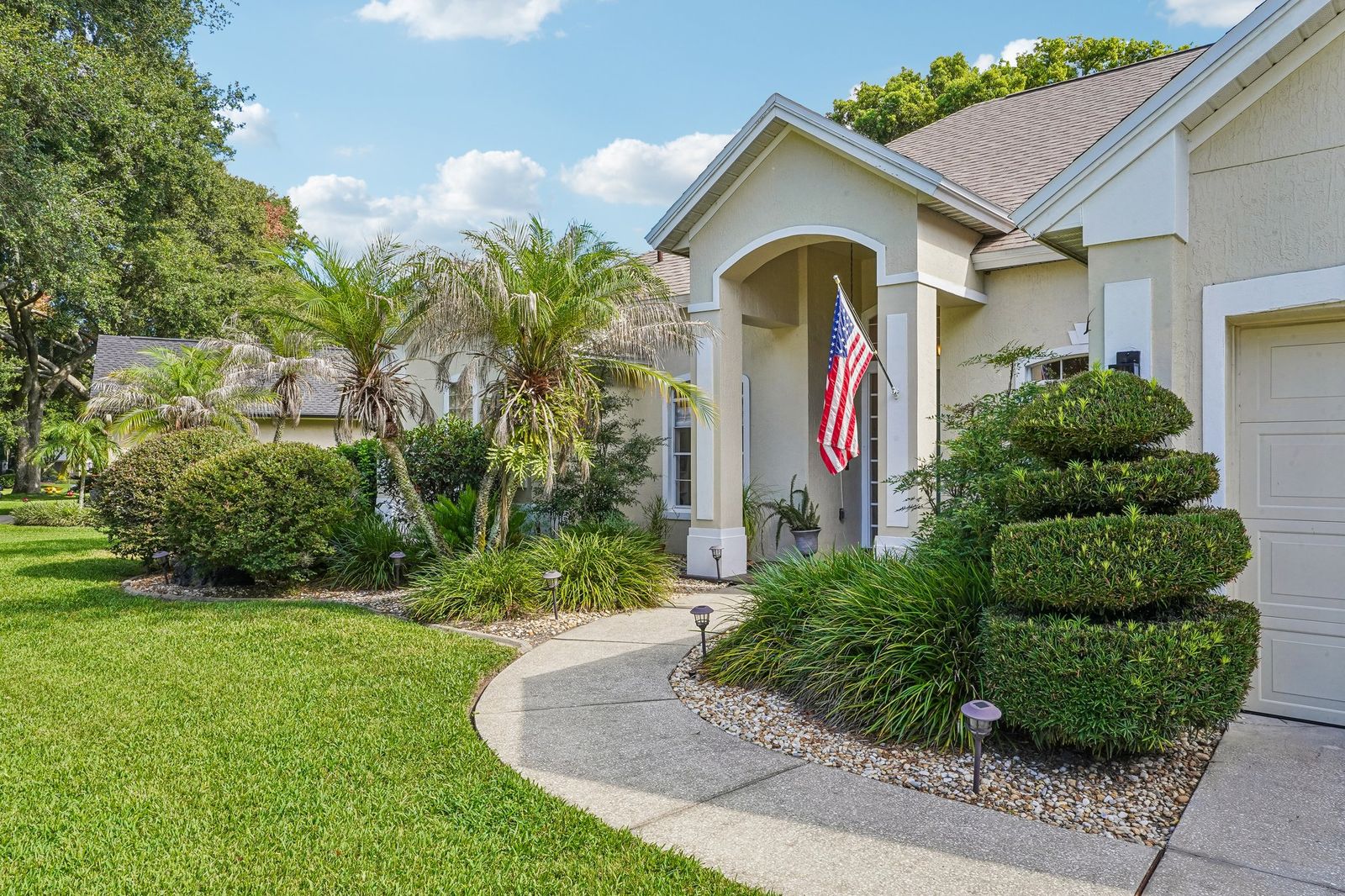 Landscaped front walkway